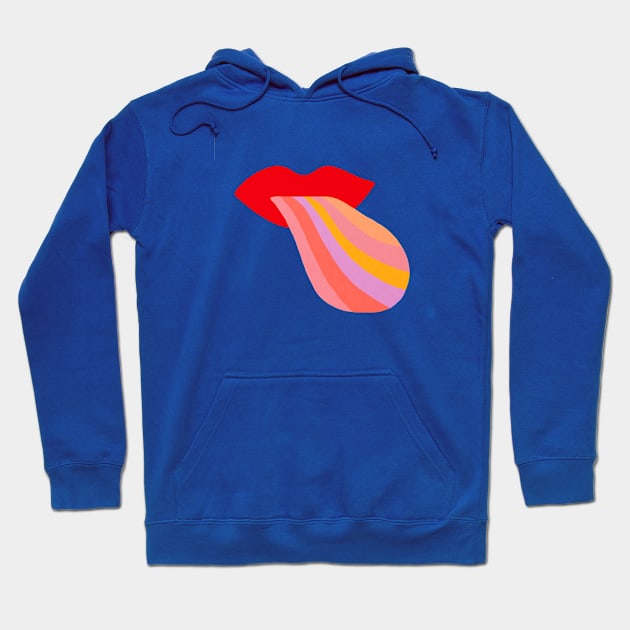 Red lips rainbow tongue Hoodie by JulyPrints